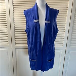 Quacker Factory Blue Tunic with Silver Accents